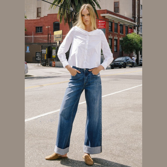 Vervet by Flying Monkey HR Cuffed Wide Leg Jeans