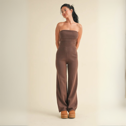 Bandeau Knit Sweater Jumpsuit